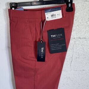 Tommy Hilfiger Men's Modern-Fit TH Flex Stretch Solid Pant red 30X30 $95